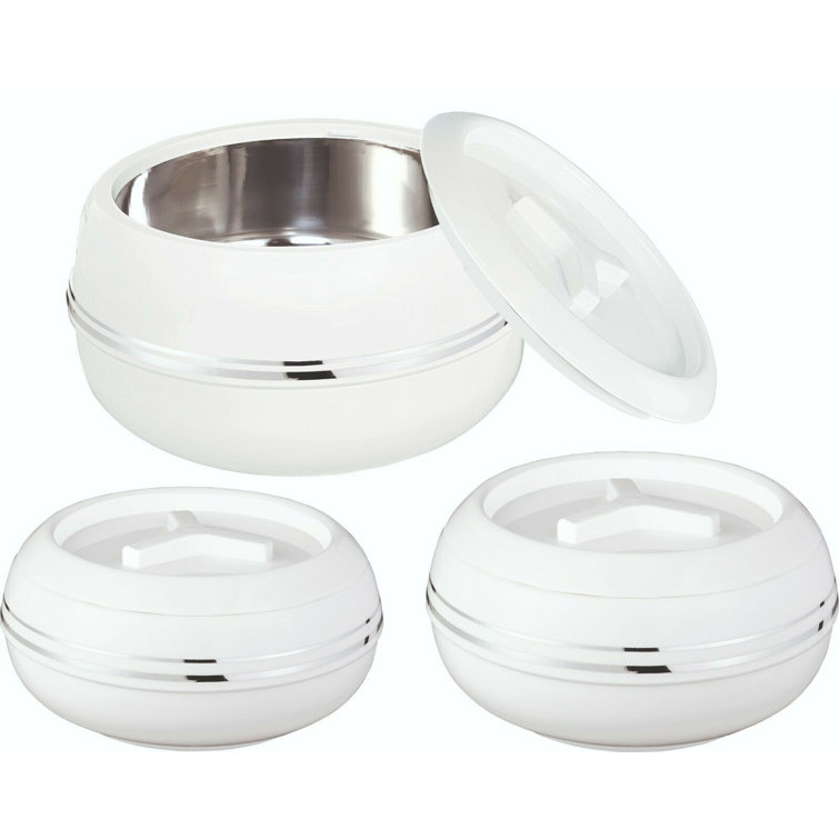 Symple Stuff 3Pc Hot Pot Food Warmer Thermal Insulated Casserole